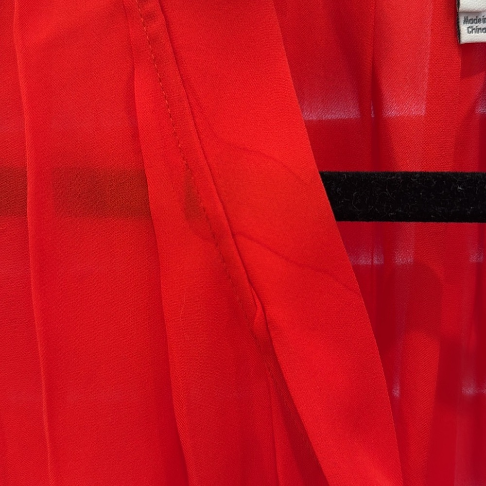 Joie Red Sleeveless V-neck Blouse with button & tie detail - Picture 12 of 12